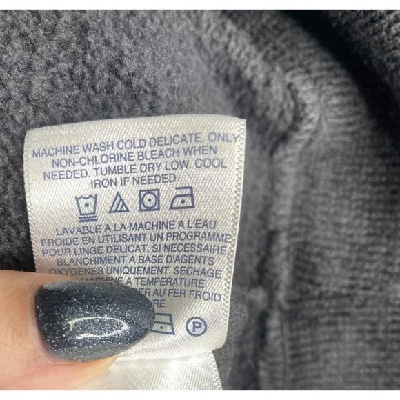 Lands End Full ZIP‎ SWEATER jacket Collared Cardigan Pockets Gray size medium - Picture 10 of 10